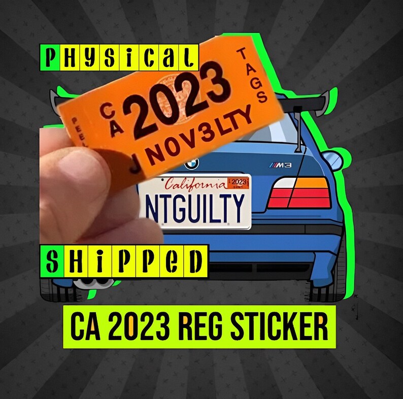 CA 2023 Dmv Novelty Registration Sticker California Car Orange Etsy