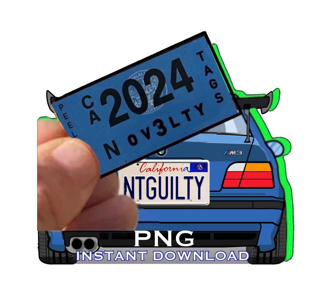 CA 2024 Dmv Novelty Registration Sticker PNG Image Digital Etsy