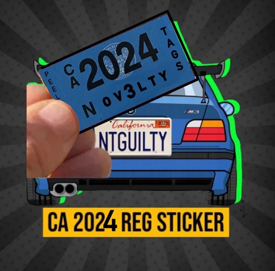 CA 2024 Dmv Novelty Registration Sticker California Car Blue Etsy