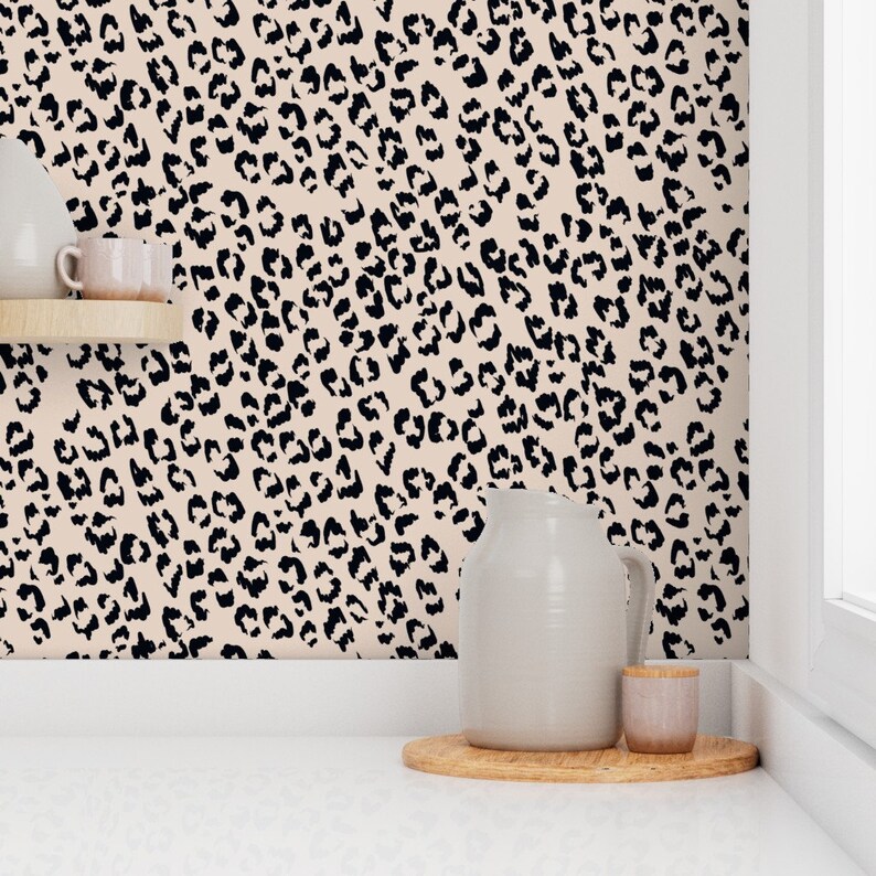 Modern Animal Print Removable Wallpaper Leopard Print Peel Etsy