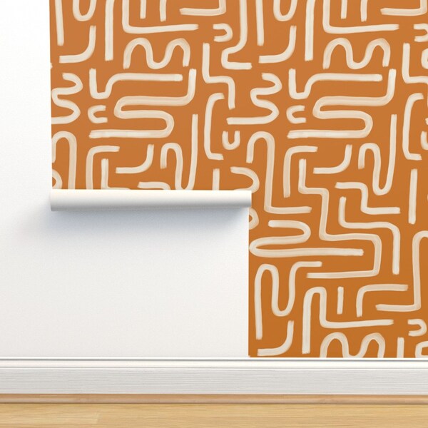 Burnt Orange Wallpaper Etsy
