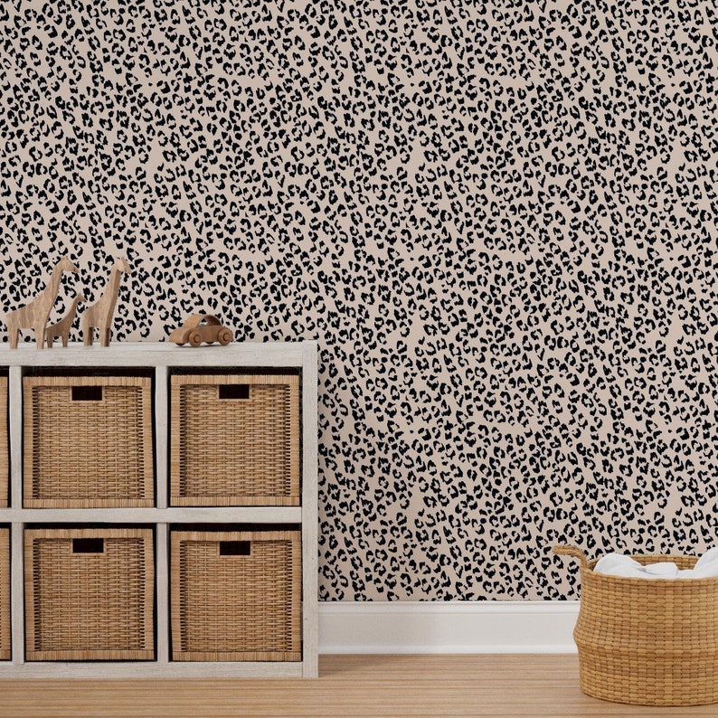 Modern Animal Print Removable Wallpaper Leopard Print Peel Etsy