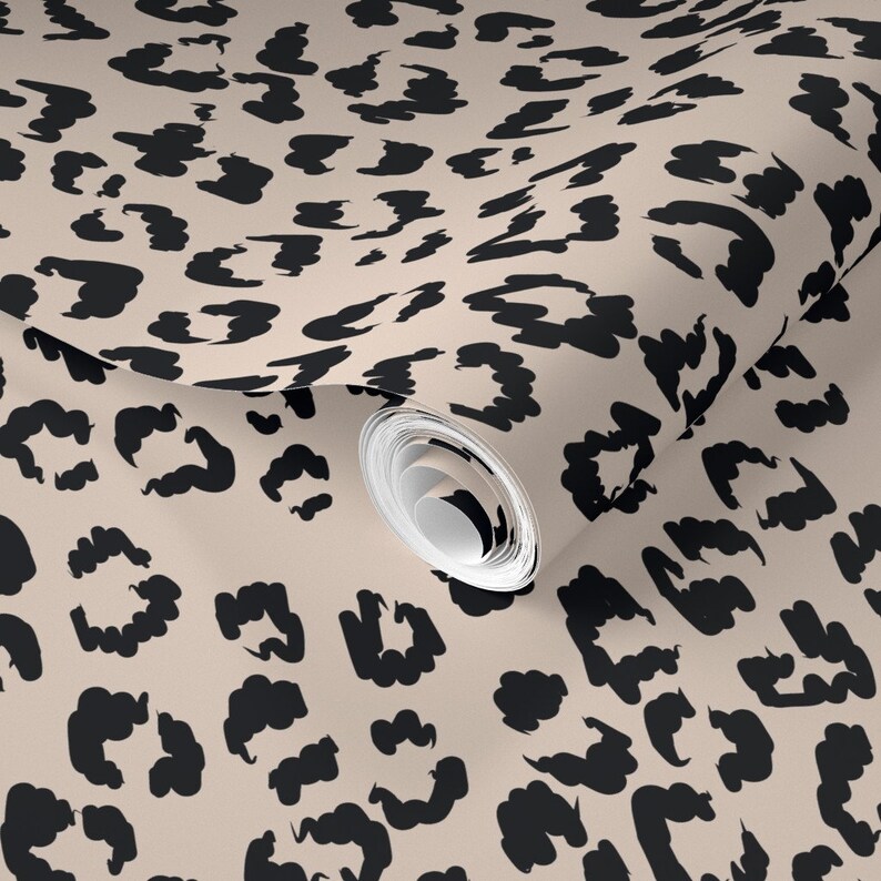 Modern Animal Print Removable Wallpaper Leopard Print Peel Etsy