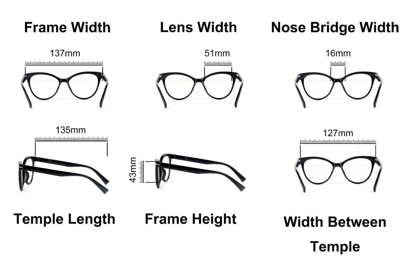 EyeHeart Cat Eye Reading Glasses For Women – Retro Style With Spring Hinges, All Powers RP1854