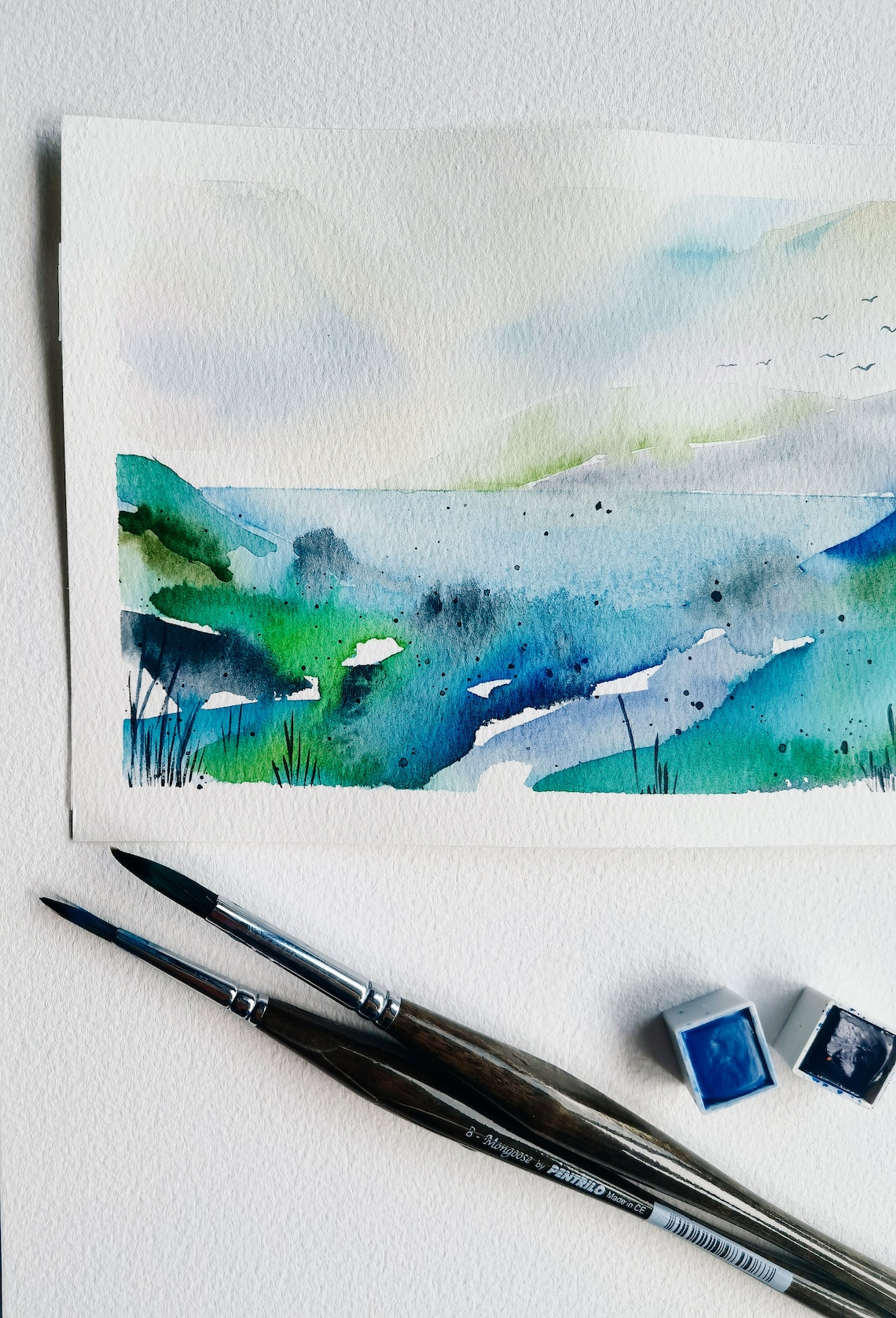 Blue Landscape - Etsy