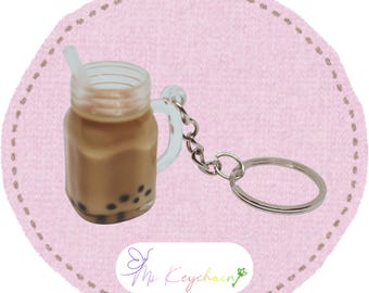 Hand Made Realistic Charm Novelty Mini Bubble Tapioca Milk Tea Boba Keychain Keyring