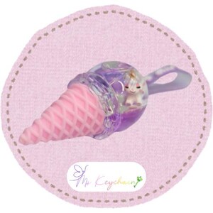 Glitter Unicorn Ice Cream Key chain Stars Hearts Gold Bell Sugar Unicorn