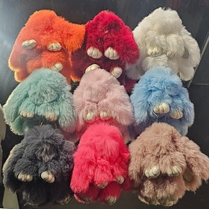 Flauschiger Pelz Kunstpelz Hase Schlüsselring Schlüsselanhänger