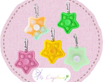 Fidget Pop It Star Regnbågsnyckelring