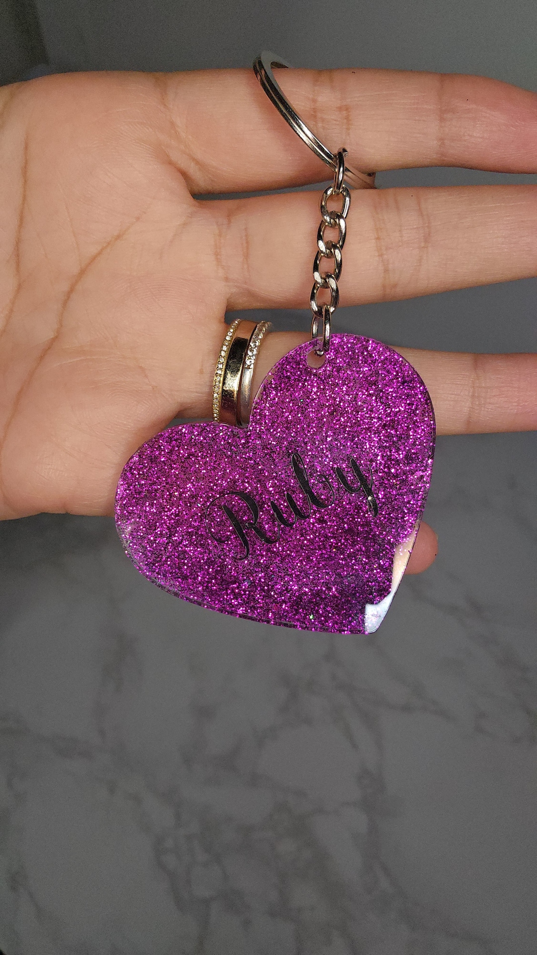 Custom Shaped Acrylic Pieces Personalised Glitter Vinyl Letters Key ...