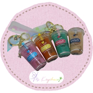 Kawaii Novelty Bubble Milchtee mit beweglichen Boba Kugeln Flüssigkeit und Eiswürfeln