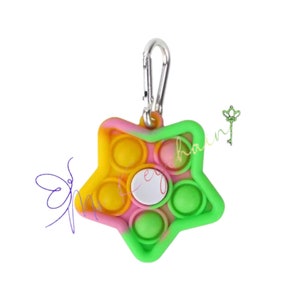 Pop It Star Spinner Keychain