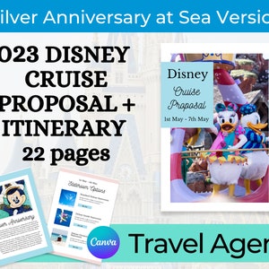 2023 Travel Agent Cruise Line Proposal Template, Cruise Itinerary Template, DCL Travel Agent Editable Template