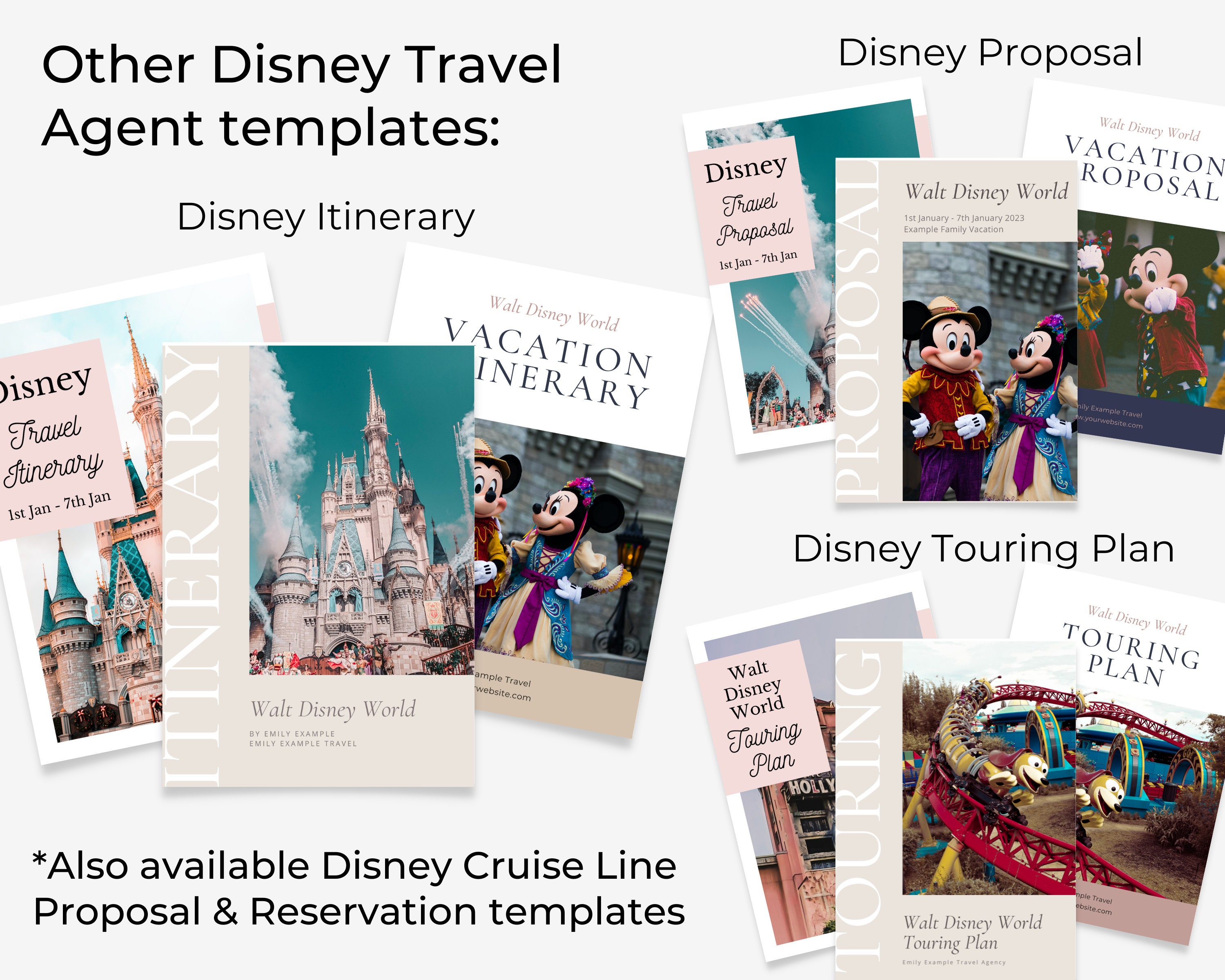 WDW Touring Plan, Daily Tour Template, WDW Planner Template, WDW Travel