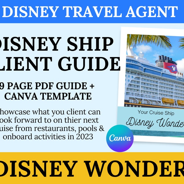 DCL Wonder Client Guide Template | Cruise Template Canva | Cruise Planner | Travel Agent Cruise