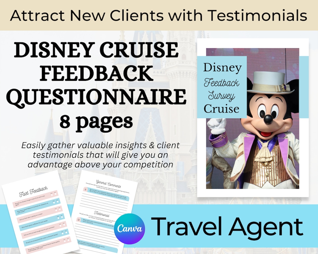 DCL Cruise Feedback Questionnaire Testimonial Template, Cruise Survey