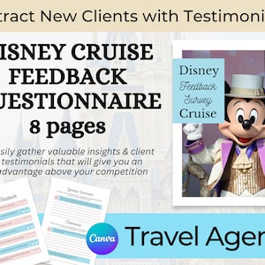 DCL Cruise Feedback Questionnaire Testimonial Template, Cruise Survey Template, Travel Agent Testimonial Review