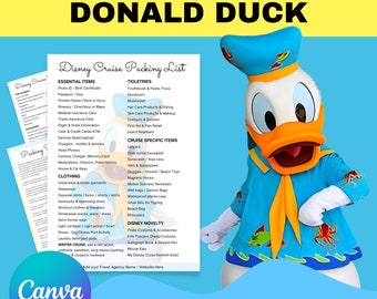 Donald DCL Cruise Packing List: Family Vacation Planner (Digital Download)