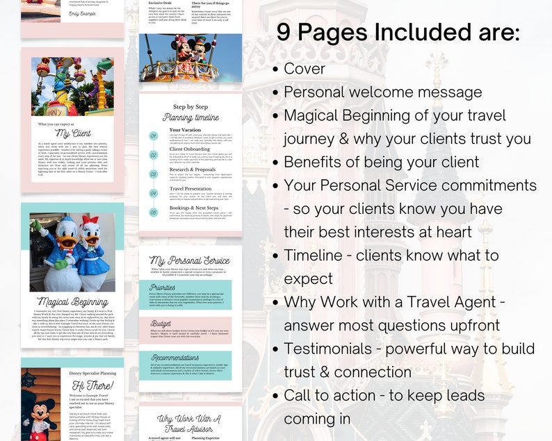 WDW New Client Introduction Handbook, Travel Agent Template, Travel