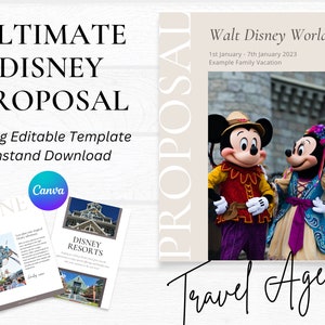 Travel Agent WDW Vacation Proposal Template, Travel Agent Itinerary, WDW Travel Agent