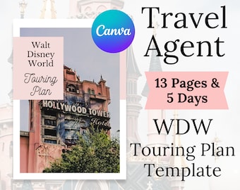 WDW Touring Plan Template: Travel Agent Canva Template (Digital Download)