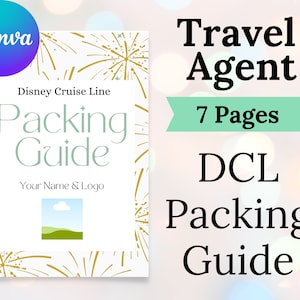 Travel Agent DCL Packing Guide, DCL Travel Agent Client Guide, Vacation Packing List, Travel Agent Template, Travel Advisor Template