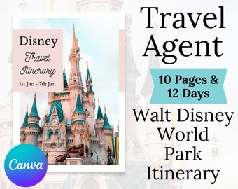 Travelagent itinerary, WDW Vacation Itinerary Template, Travel Itinerary Template, TravelAgent Template, Downloadable Itinerary