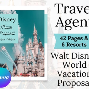 Travel Agent WDW Vacation Proposal Template, Travel Agent Itinerary, WDW Travel Agent Editable Template