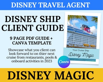 DCL Magic Client Guide Template | Travel Agent Cruise Template Canva | Cruise Planner | Magic Aquadunk | Rapunzels Royal Table