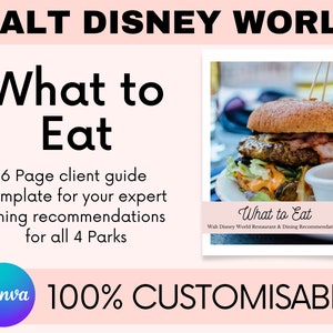 2024 Travel Agent Dining Recommendations Template | WDW Planner | WDW Travel Agent | Travel Agent Template | Travel Agent Canva