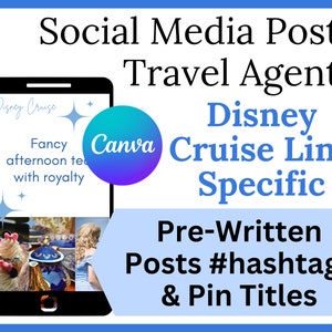 DCL Cruise Travel Agent Pre-Written Social Media Posts, Travel Agent Instagram Template, Travel Agent Pinterest, Travel Agent Facebook