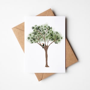 Postkarte aus Recyclingpapier - nachhaltiger Druck  - A6 - Geschenk für Weltenbummler - Naturmotiv - Aquarell