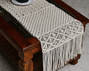 Decordeliveredd Macrame Table Runner Farmhouse Style Cotton Lace Boho Table Runner Vintage Style Table Decor Home Bridal Wedding Table Decor