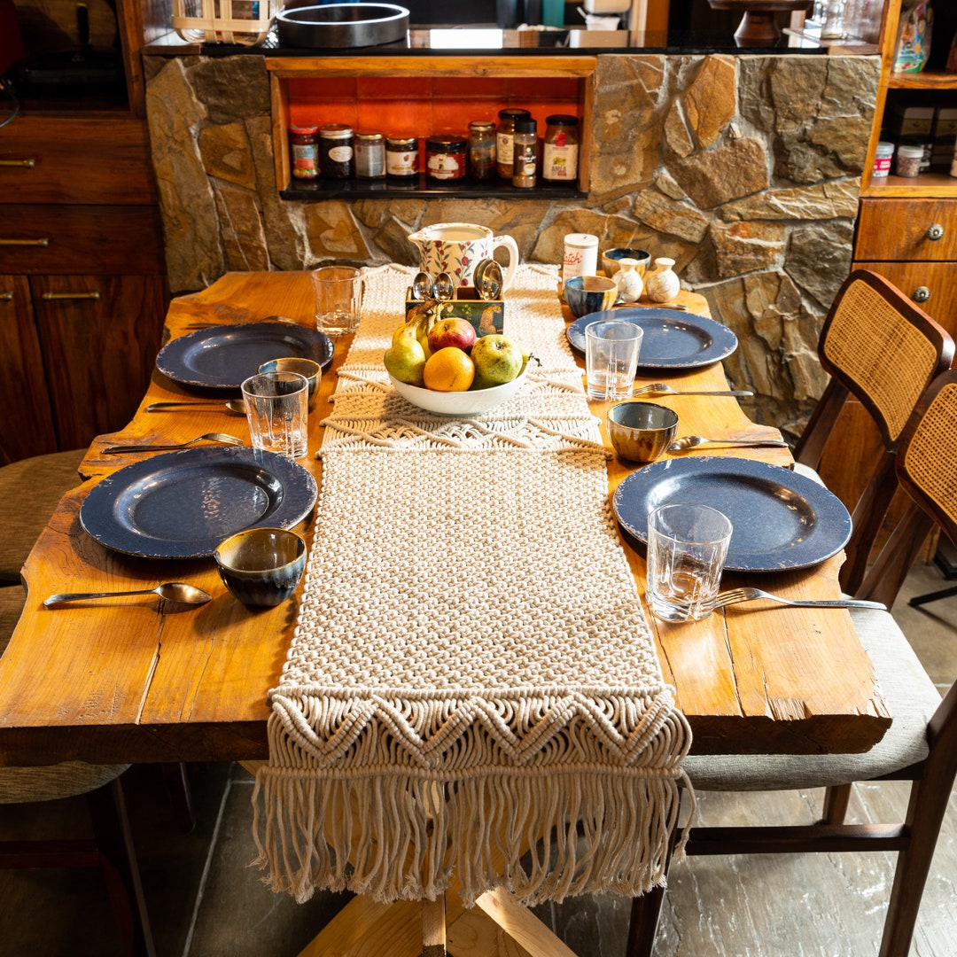 Decordeliveredd Macrame Table Runner Farmhouse Style Cotton Lace Boho