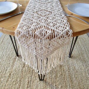 Decordeliveredd Macrame Table Runner Farmhouse Style Cotton Lace Boho Table Runner Vintage Style Table Decor Home Bridal Wedding Table Decor