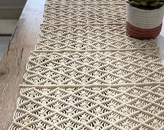 Decordeliveredd Macrame Table Runner Farmhouse Style Cotton Lace Boho Table Runner Vintage Style Table Decor Home Bridal Wedding Table Decor