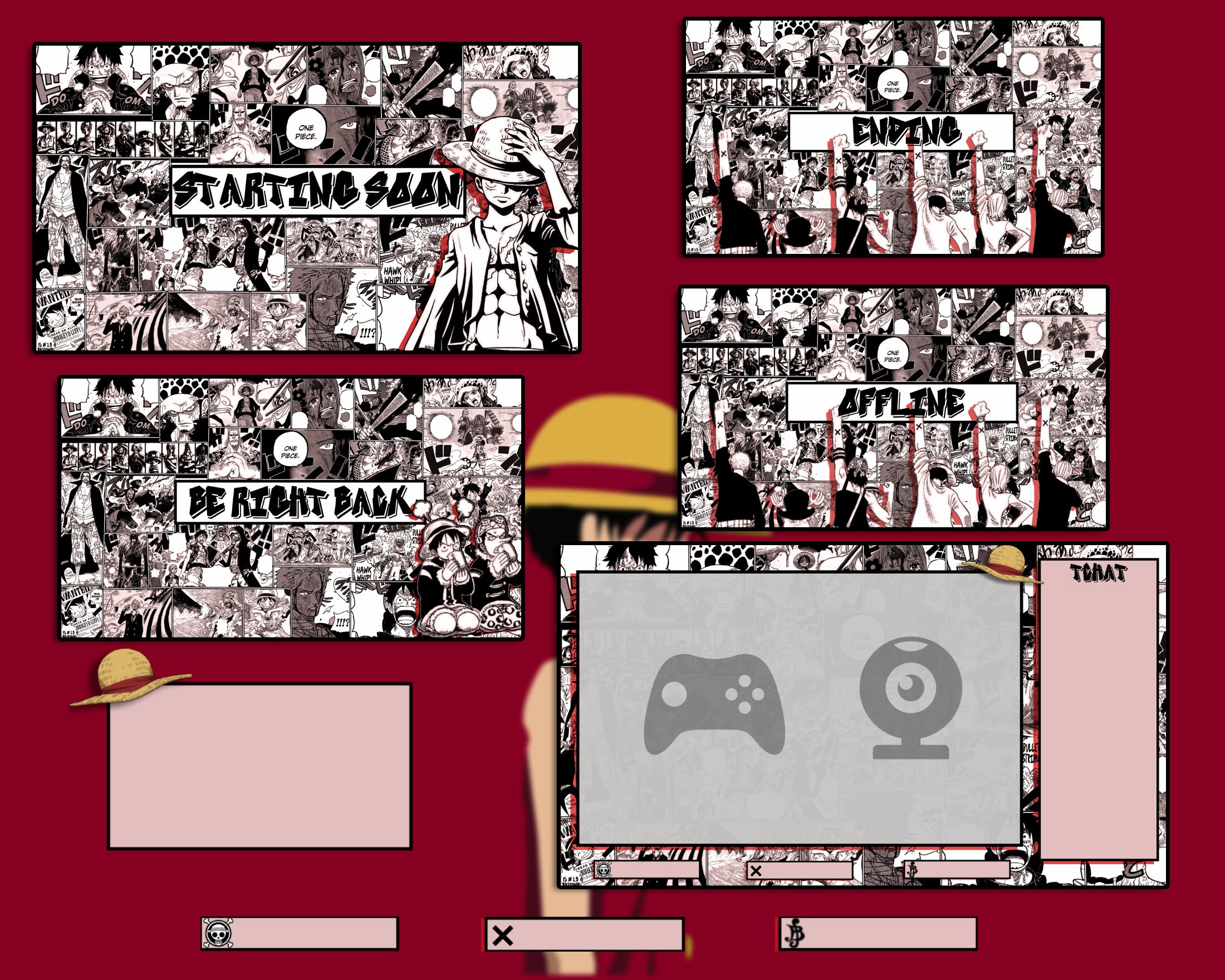 One Piece Stream Overlay Animated Pack Overlay Stream One Piece for Twitch and - Etsy UK