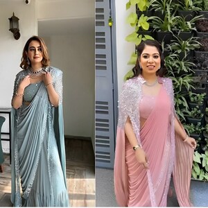 Saree with top jacket online