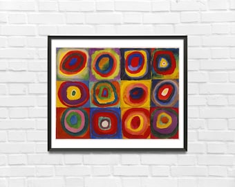 Zerbino Design Kandinsky Cerchi 70x50 Cm - 1art1 - Resistente E Antiscivolo