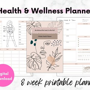 Printable A5 Health Planner: Track, Plan, and Build Healthy Habits - blush pink