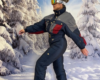 スキー DESCENTE vintage ski suits Vintage DESCENTE Ski Suit Multi Colour Ski Suit Snowboarding Suit