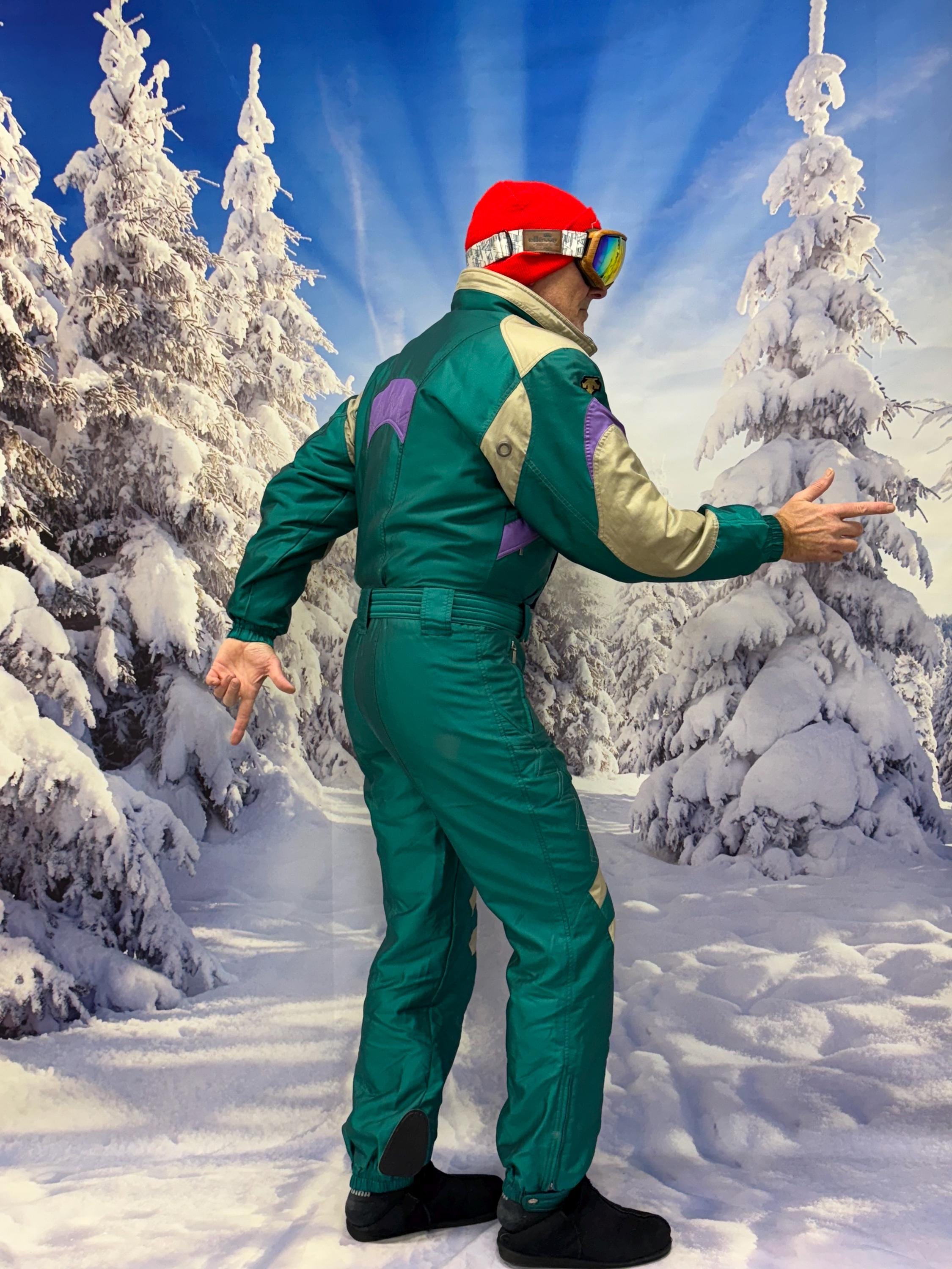 ヴィンテージ スキースーツ デサント スキースーツ スキーワンジー