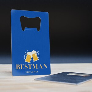 Testimone di ringraziamento - Apribottiglie in acciaio inossidabile - Bomboniera per testimone di nozze (boop-ds23-bestbeerman)