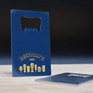 Best Mans Beer - Apribottiglie in acciaio inossidabile - Idea bomboniera per il testimone (boop-ds23-bestbeerline)