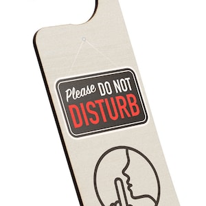 Please Do Not Disturb - Plywood Door Hanger - Ideal For Office (doorh-ha23-shhdnd)