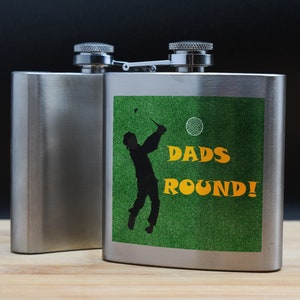 Edelstahl Golf Liebhaber Flachmann - Runder Whisky Alkohol Alkohol Flachmann des Vaters, ideale Vatertagsidee, Reisezubehör für Golfer