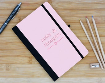 Notes and Thoughts – Pink Themed A5 Sized Lined Paper Scrapbook (note-ha23-notethought)