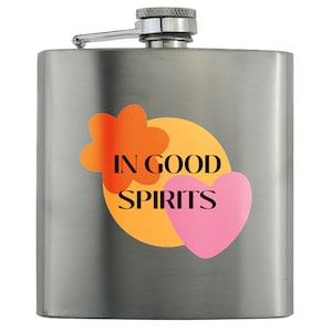 In Good Spirits – Stainless Steel Hip Flask – Perfect For Family and Friends (hip-ha23-goodsspirit)