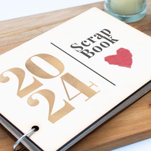 2024 Memory Archive: Handmade Family Scrapbook with Wooden Cover (scrap-ha23-scrphrt24rg)