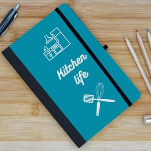 Kitchen Life – Album di ritagli in carta a righe formato A5 – Appunti di cucina per amanti del cibo, cuochi e chef (note-ha23-kictchlife)
